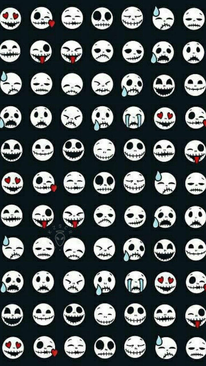 Black Emoji Jack Halloween Wallpaper