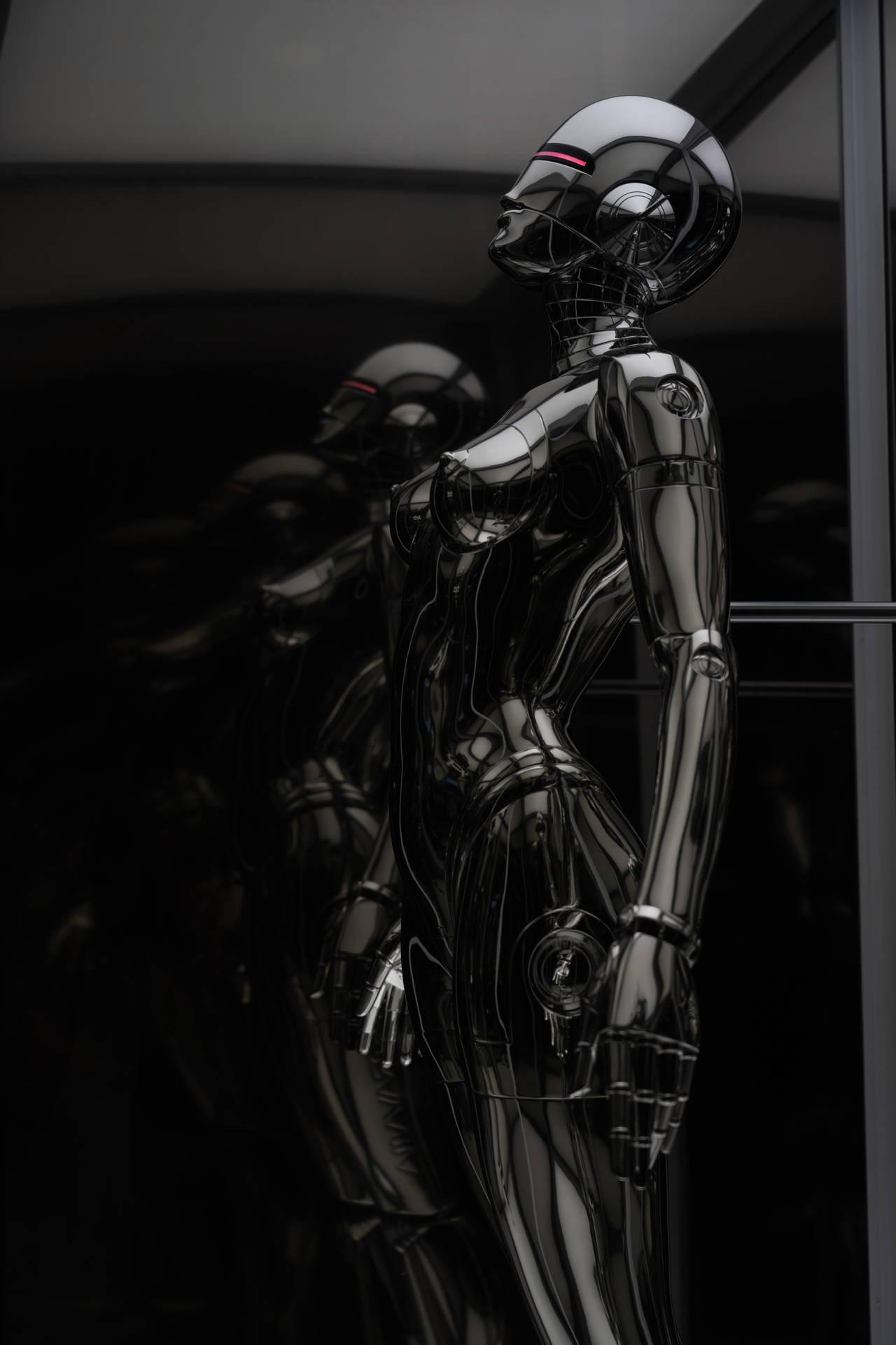 Black store female robot