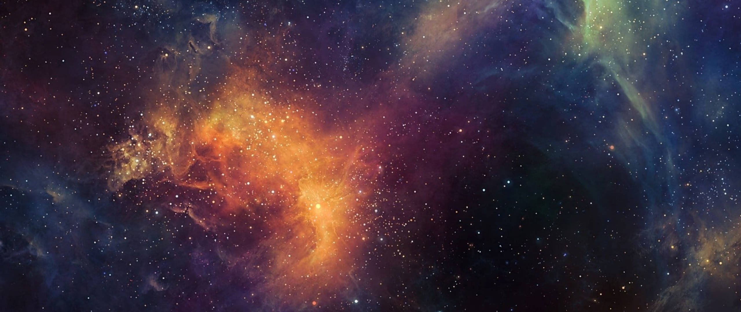 Black Galaxy Glowing Orange Nebula Wallpaper