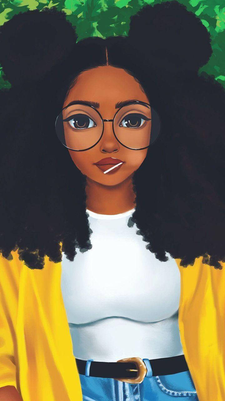 Black Girl Baddie With Yellow Jacket Wallpaper
