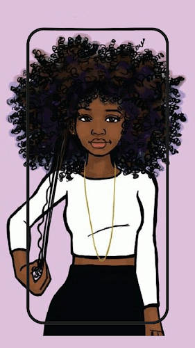 Black Girl Cartoon Preppy Wallpaper