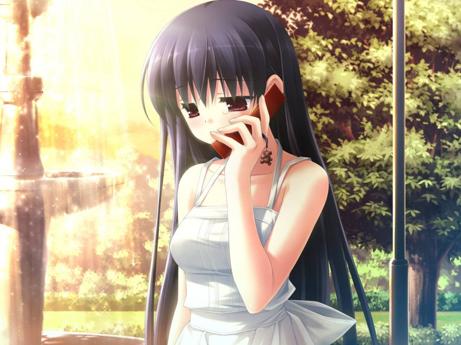 Black Hair Aesthetic Sad Anime Girl Wallpaper