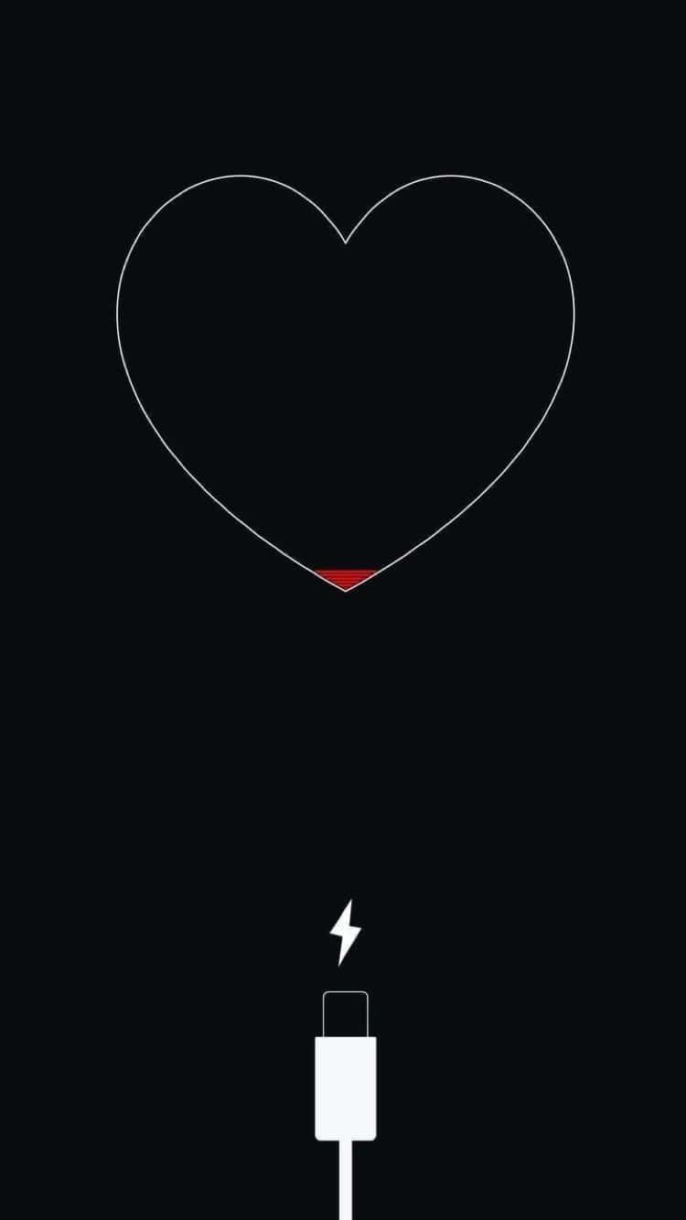 Black Heart Iphone Charging Heart Wallpaper