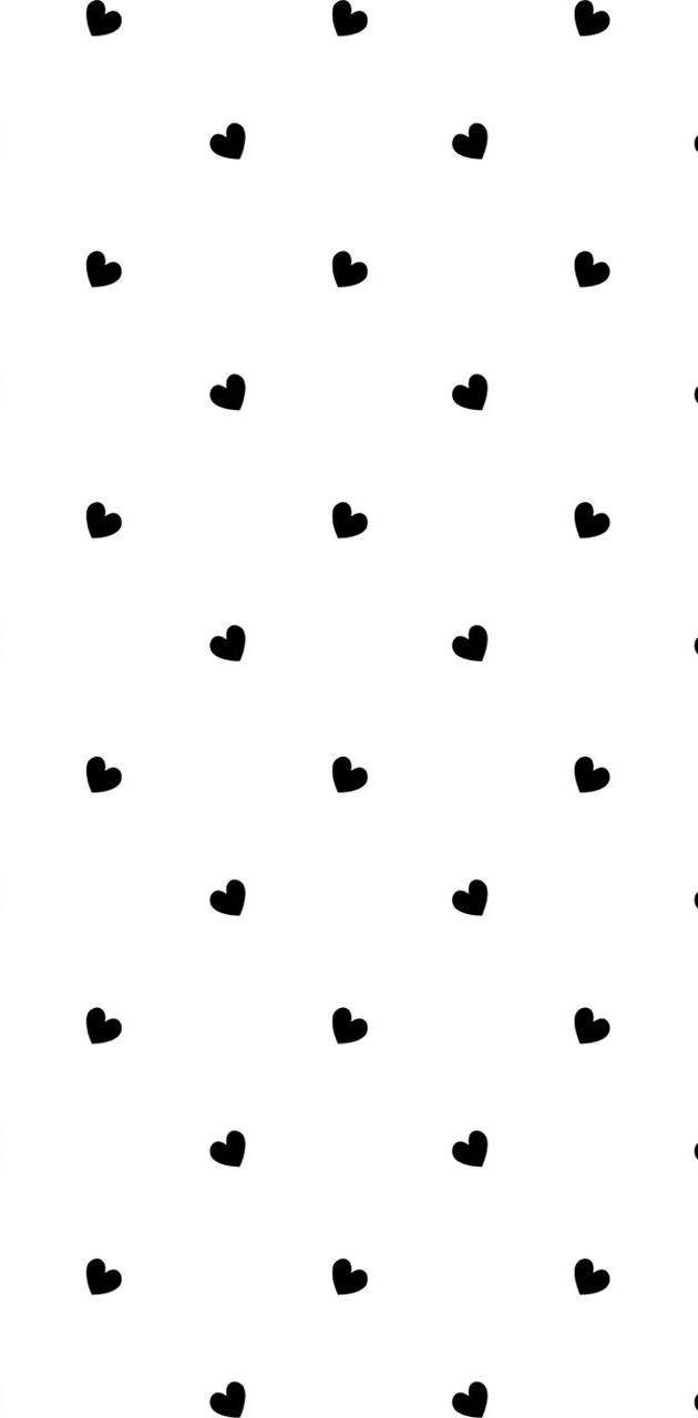 Black Hearts Polka Dots Wallpaper