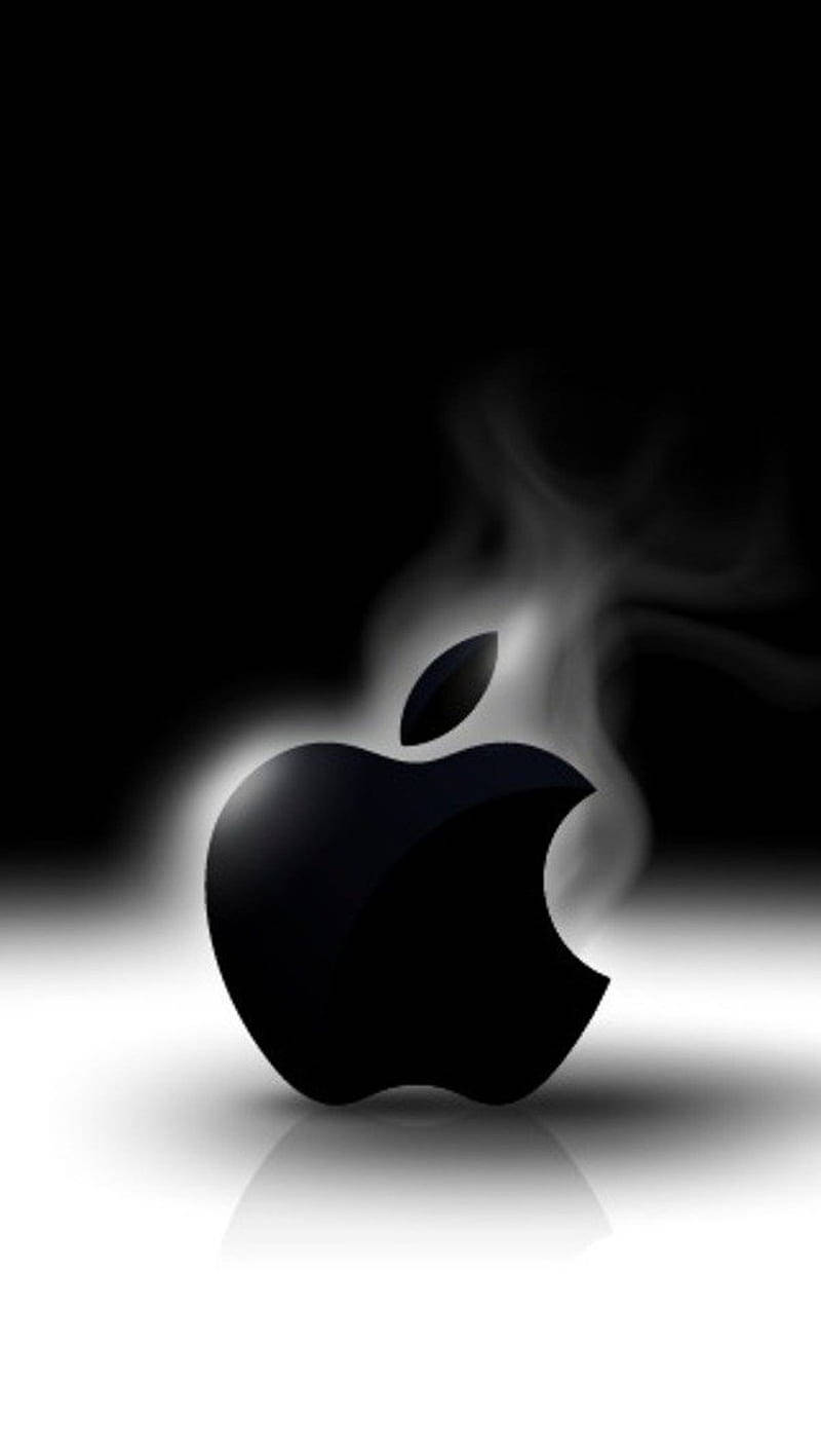 Black Iphone Apple Logo Smoking Wallpaper
