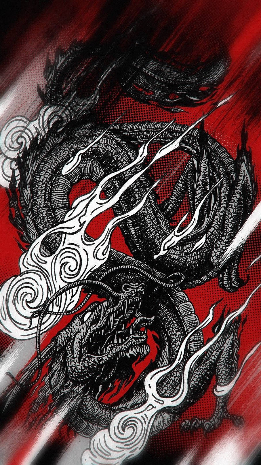 Black Japanese Dragon Tattoo Wallpaper