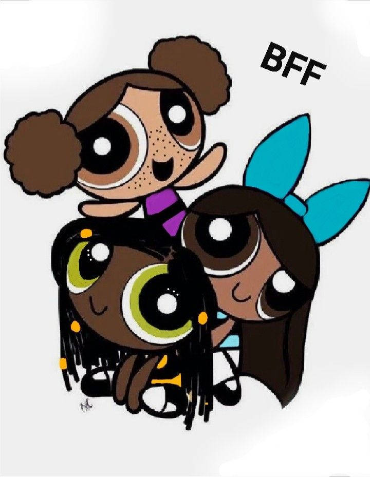 Black Powerpuff Girls Bff Background Wallpaper