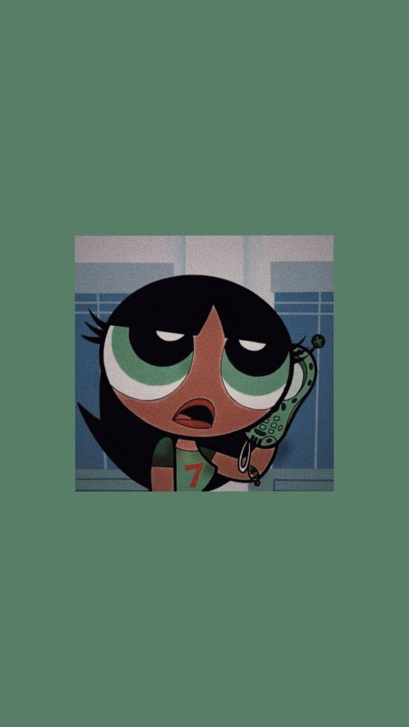 Black Powerpuff Girls Engrossed In A Phone Conversation Wallpaper