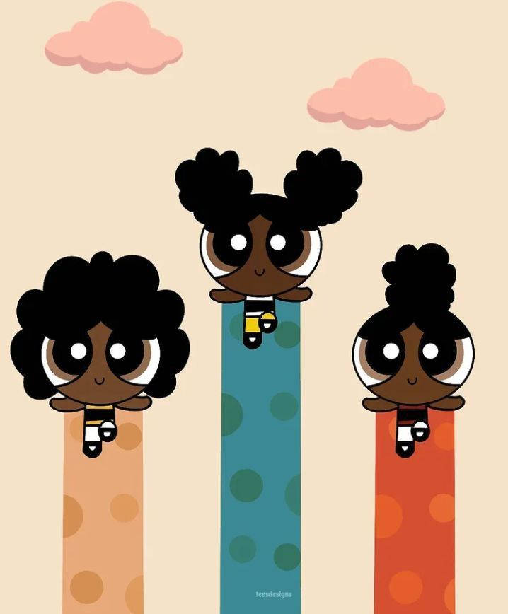 Black Powerpuff Girls Polka Dot Trails Wallpaper