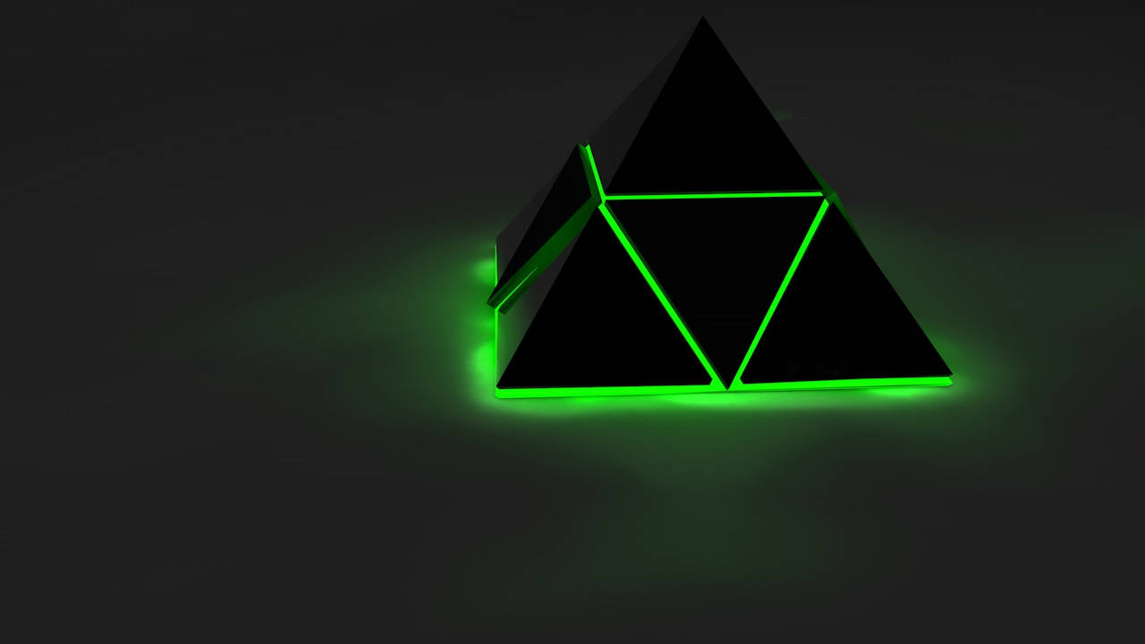 Black Pyramid With Green Lines Wallpaper