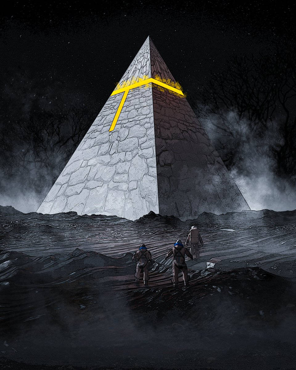 Black Pyramid With Yellow Light Wallpaper