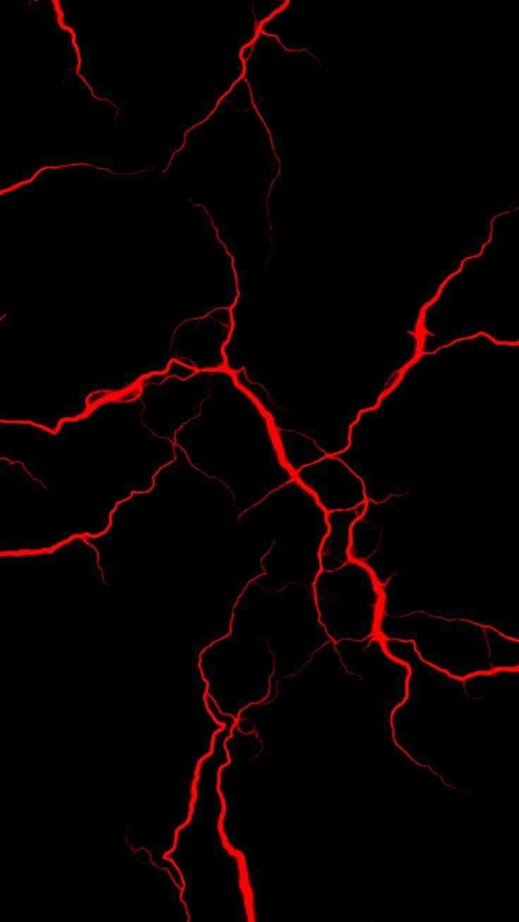 Black Red Neon Lightning Streaks Phone Wallpaper