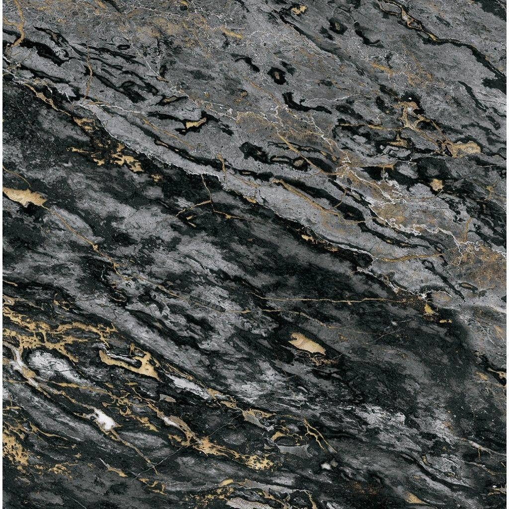 Black Rock Gold Marble Wallpaper