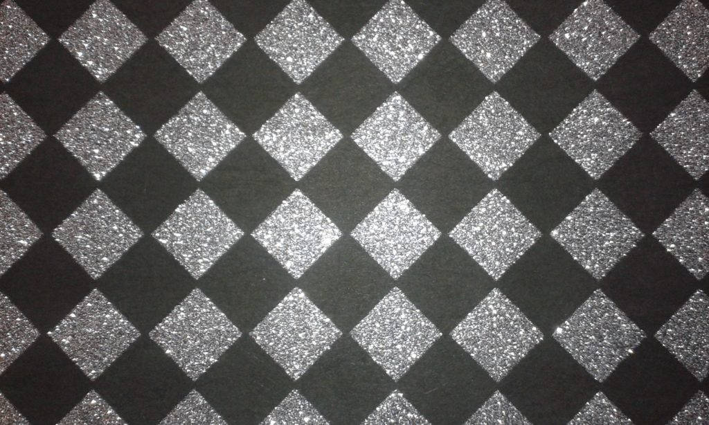 Black Silver Glitter Diamond Pattern Wallpaper