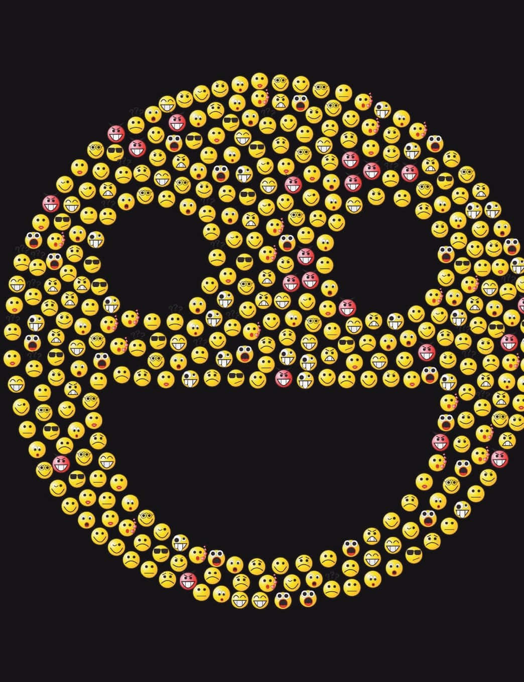 Black Smile Emoticons Wallpaper