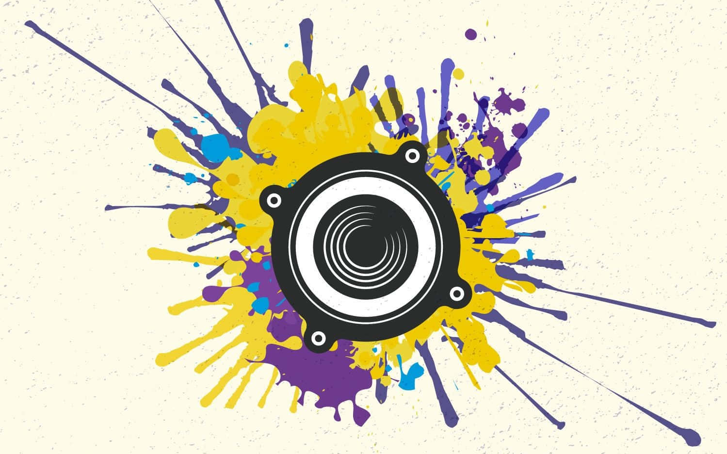 Black Speaker With Splash Paint Vector Artwork Wallpaper