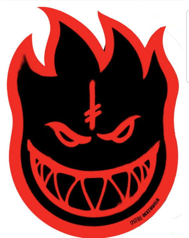 Black Spitfire Skate Symbol With Red Outlines Wallpaper