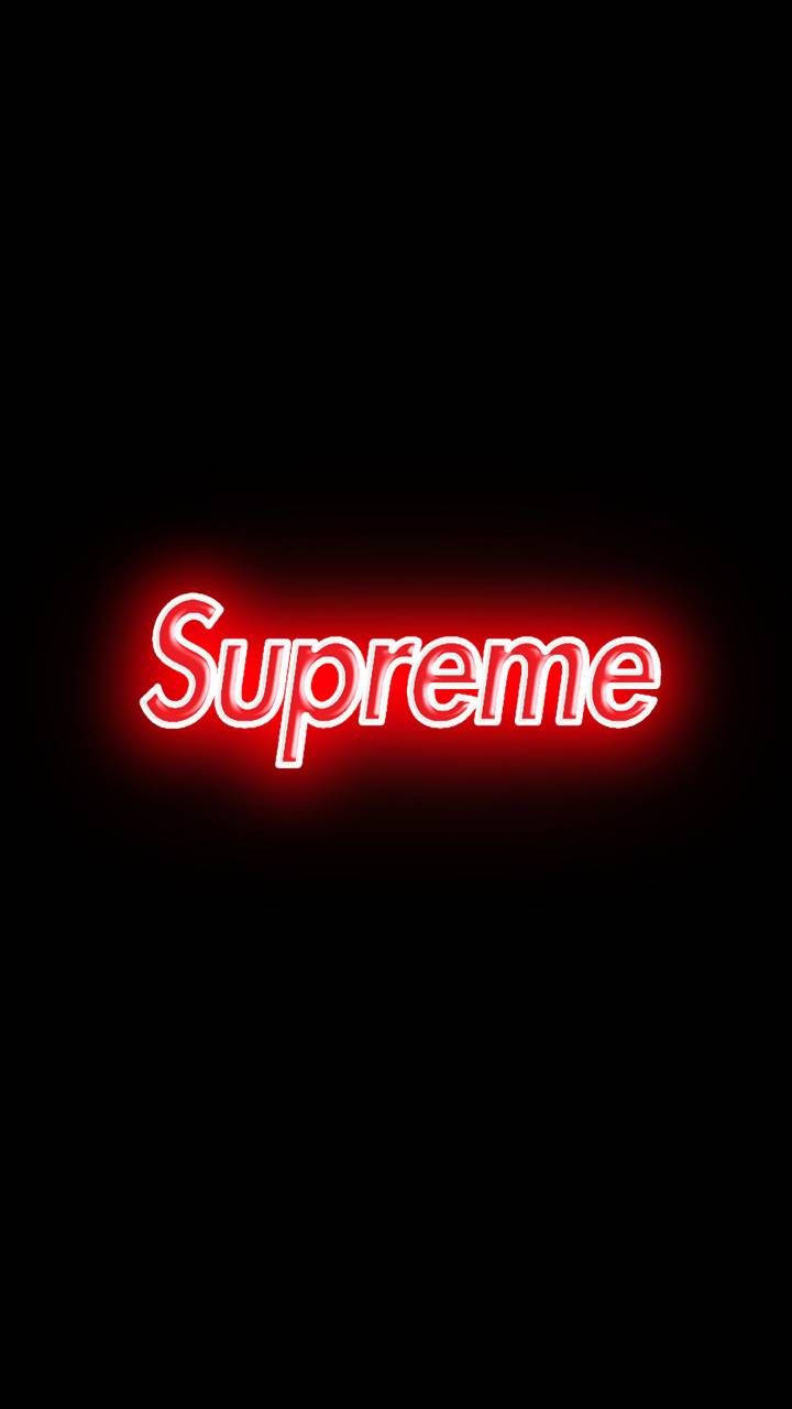 Black Supreme In Red Neon Light Wallpaper