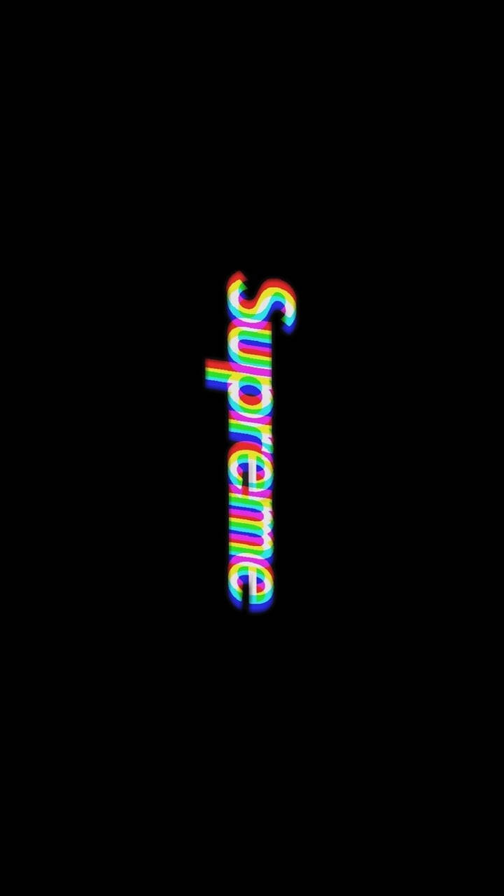 Black Supreme Vhs Glitch Effect Wallpaper