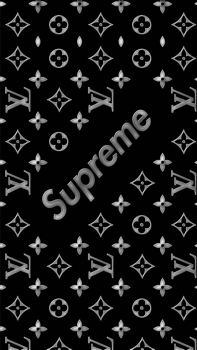 Black Supreme With Lv Logo Wallpaper