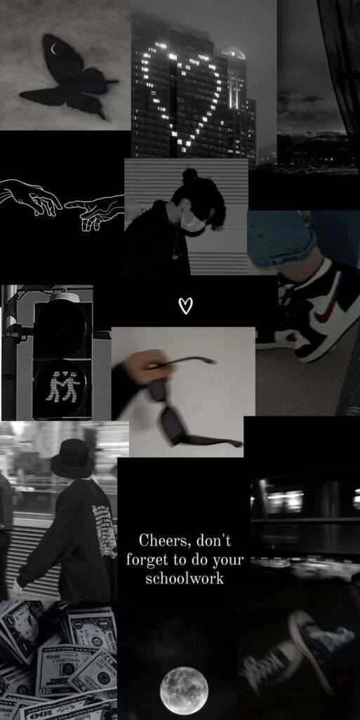 Black-themed Collage Pfp Aesthetic Wallpaper