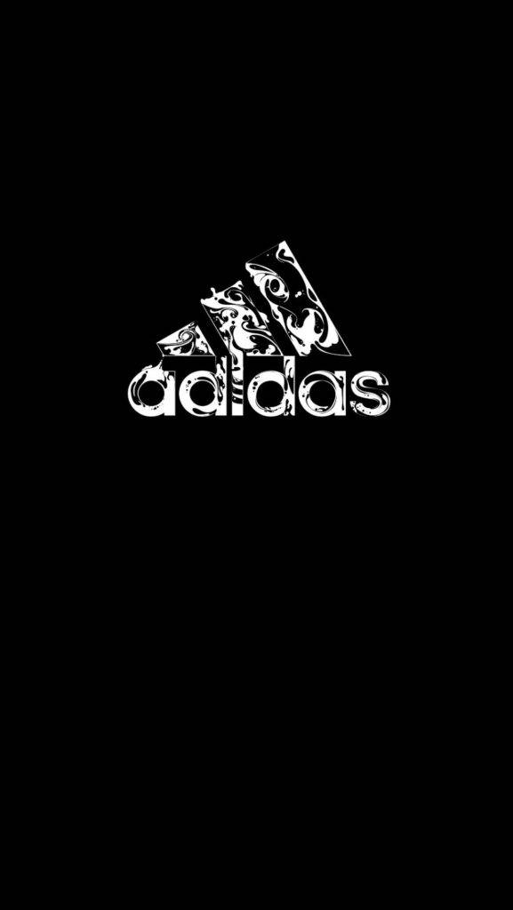 Black White Logo Of Adidas Iphone Wallpaper