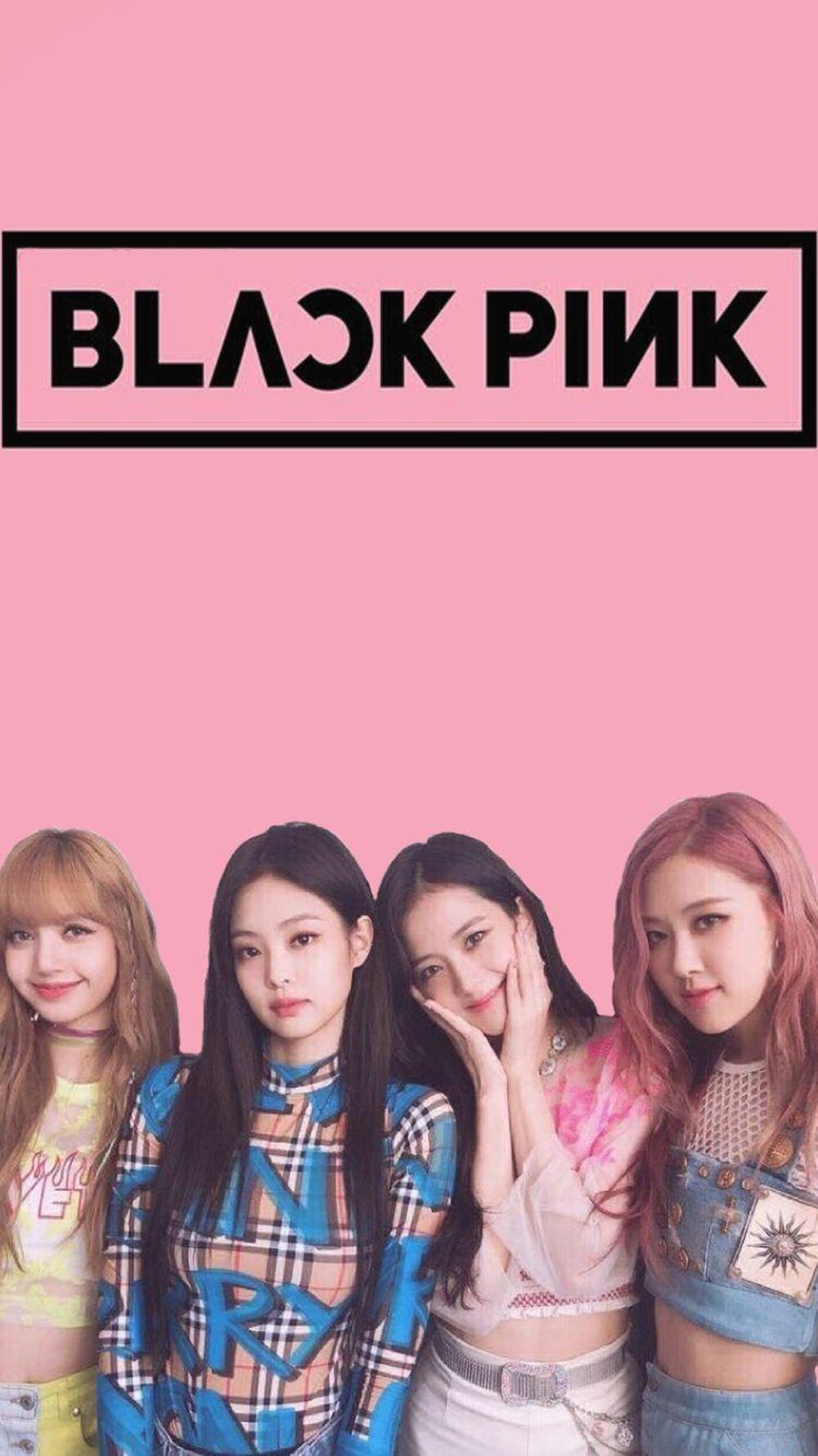 Blackpink Cute Group Photo Wallpaper