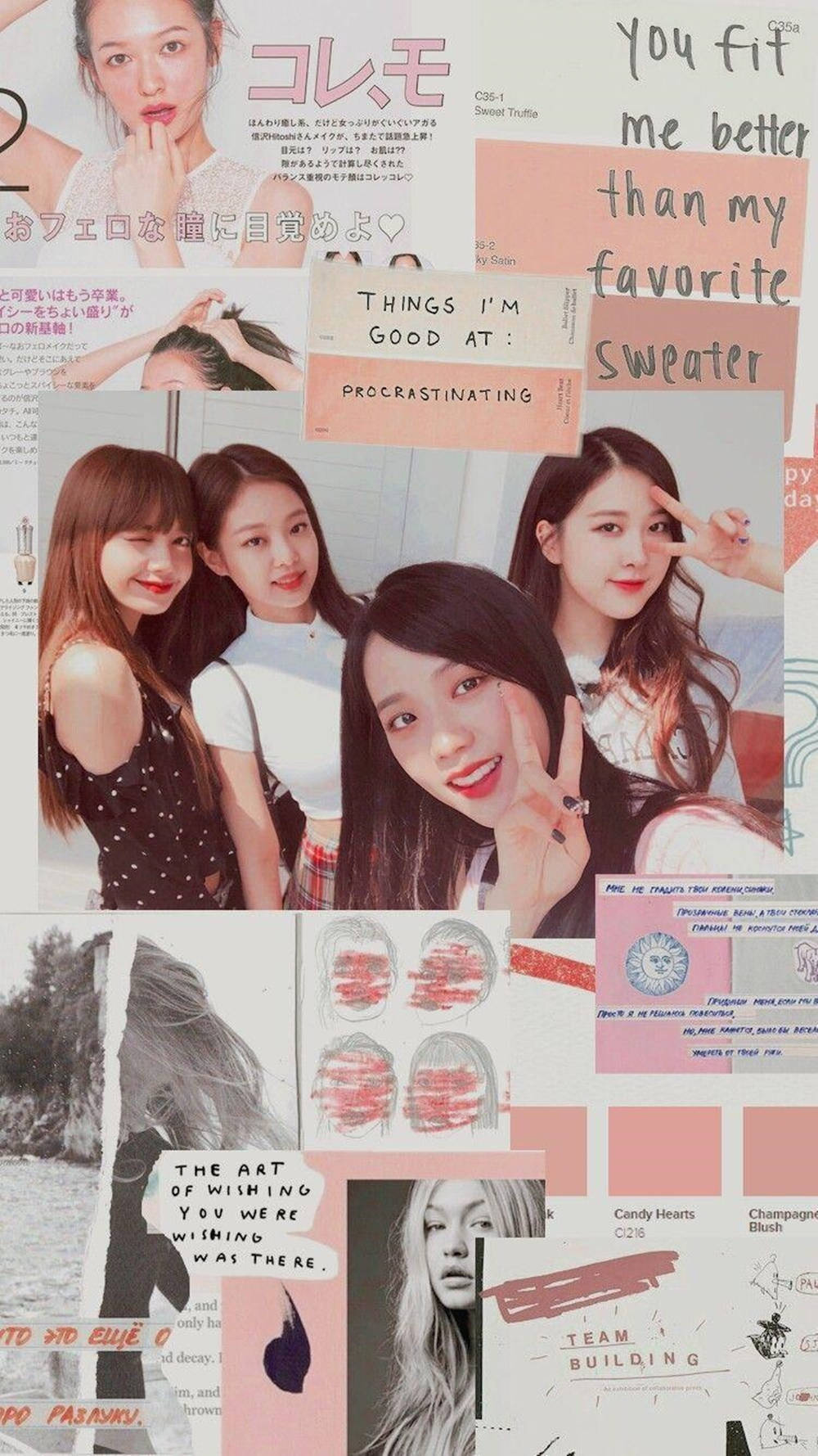 Blackpink Cute Group Selfie Journal Wallpaper