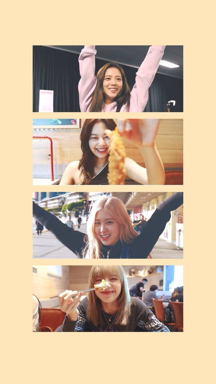 Blackpink Cute Members Genuine Smile Wallpaper