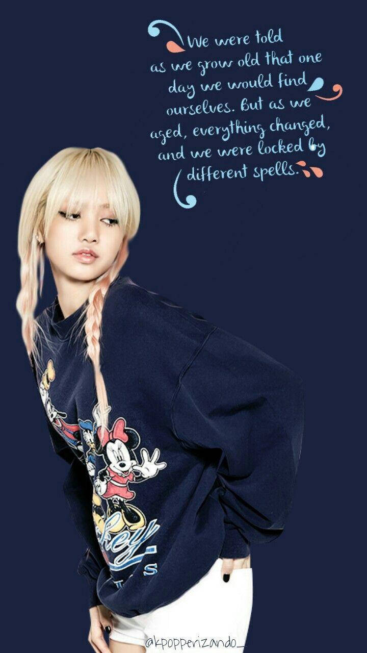 Blackpink Lisa With A Long Quote Wallpaper