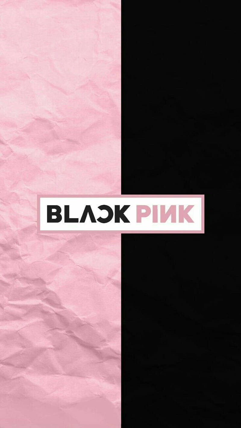 Blackpink Logo In Black And Pink Wallpaper