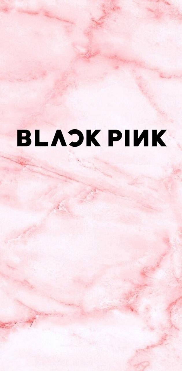 Blackpink Logo Over Pink Marble Background Wallpaper