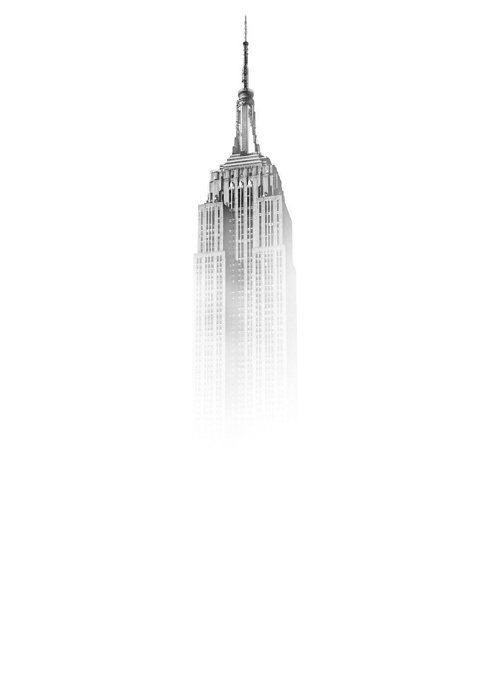 Blank White Empire State Building Faded Wallpaper