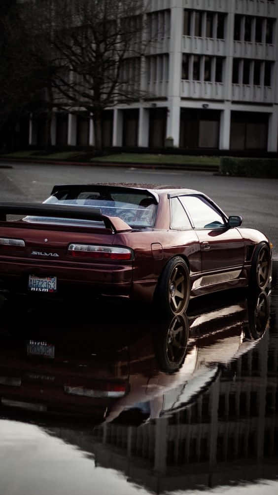 Blazing Red Nissan Silvia S13 Wallpaper