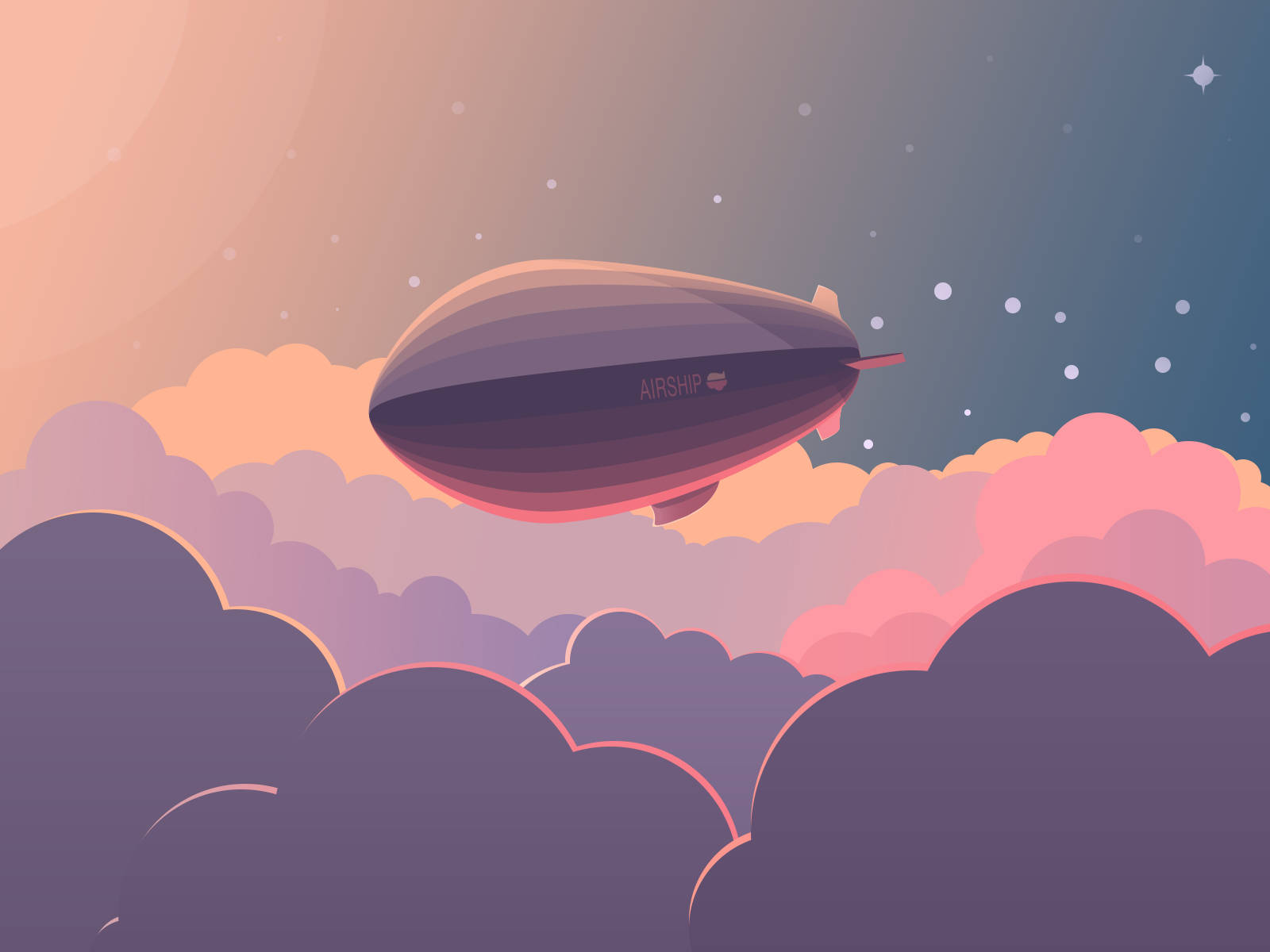 Blimp In Lavender Tonal Colors Wallpaper