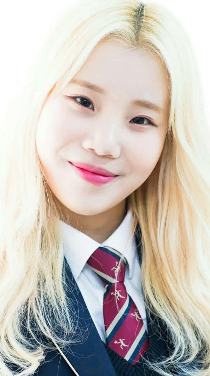 Blonde_ Kpop_ Idol_ School_ Uniform Wallpaper