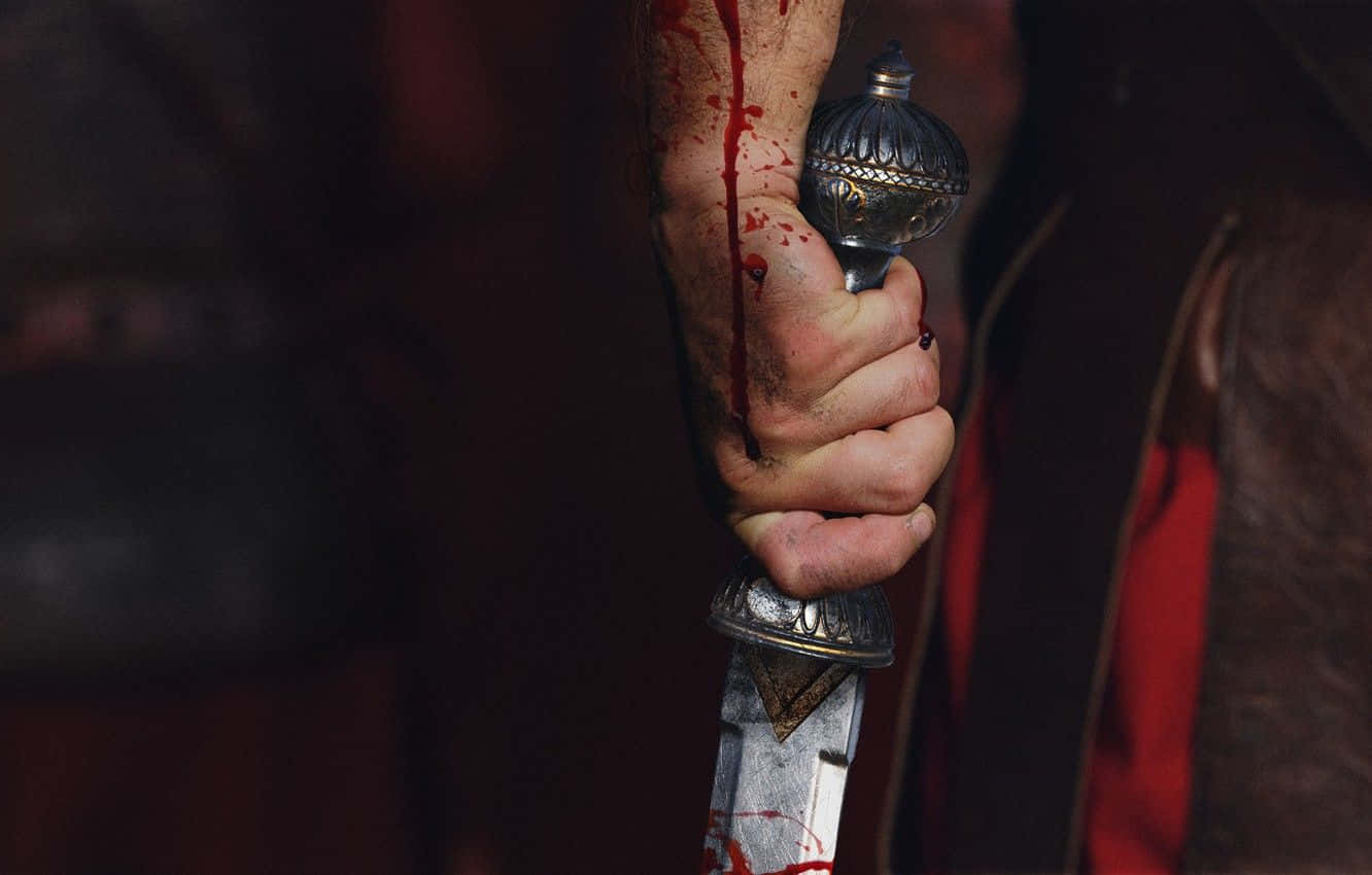 Blood Aesthetic Hand Knife Wallpaper