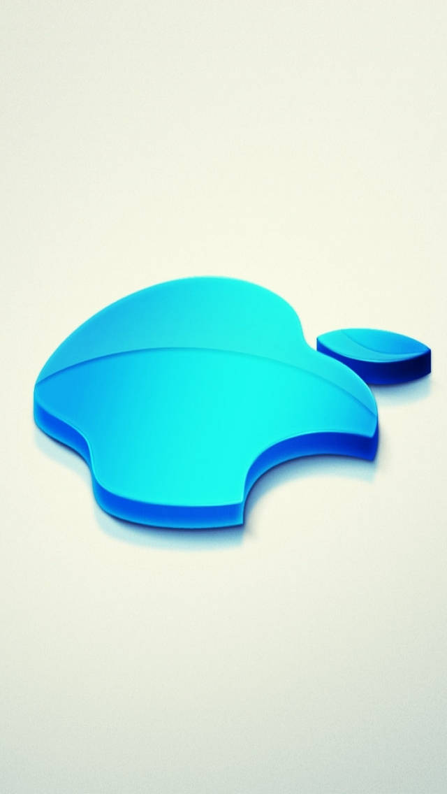 Blue 3d Apple Iphone Logo Wallpaper