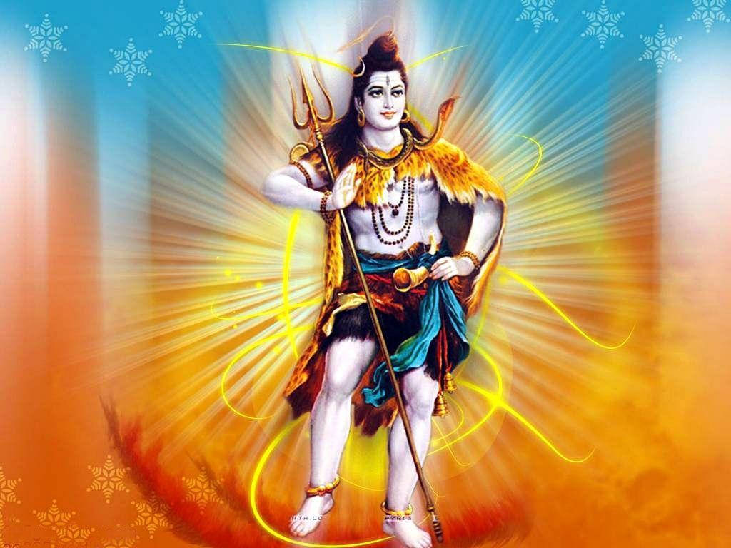 Blue And Orange Shankar Bhagwan Wallpaper