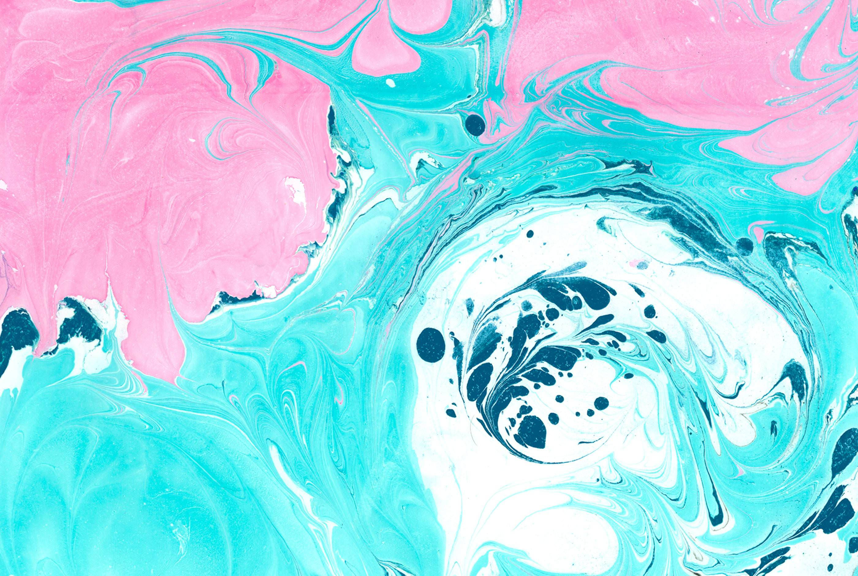 Blue And Pink Fluid Abstract Art Marble Desktop Wallpaper