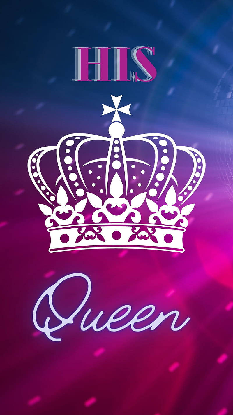 Blue And Pink King And Queen Crown Wallpaper