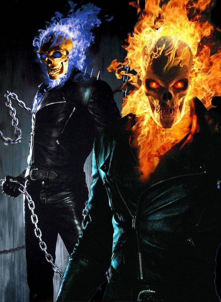 Blue And Red Ghost Riders Wallpaper