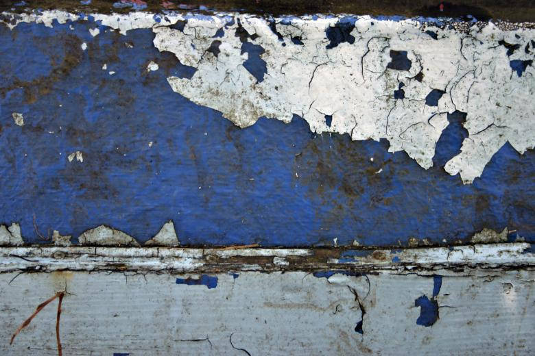 Blue And White Dilapidated Painted Wood Wallpaper