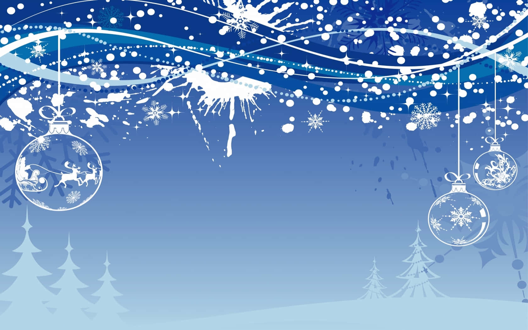 Blue And White Winter Wonderland Desktop Wallpaper