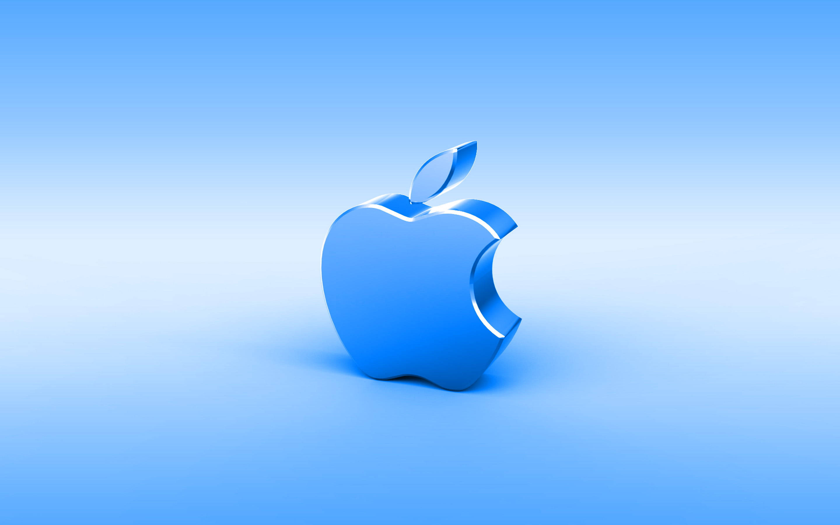 Blue Apple Logo 3d Android Phone Wallpaper