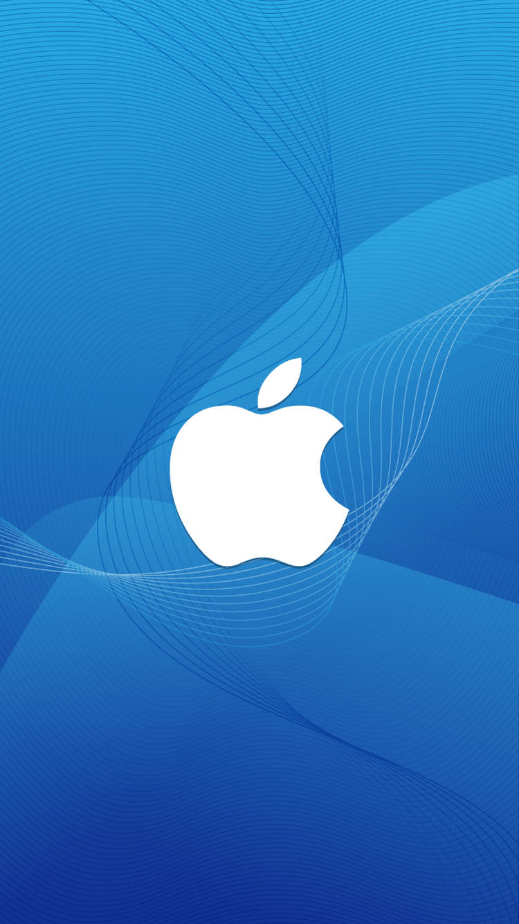 Blue Backdrop Apple Logo Iphone Wallpaper
