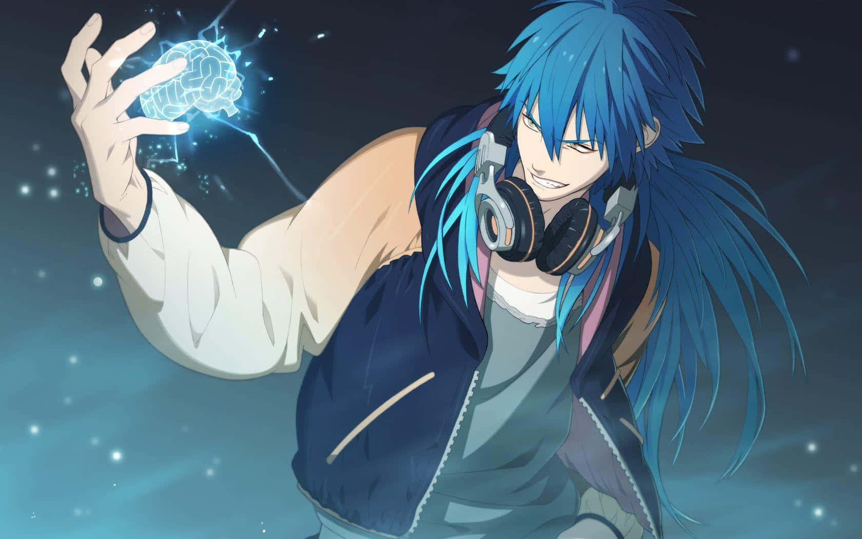 Blue Boy Holding Brain Wallpaper