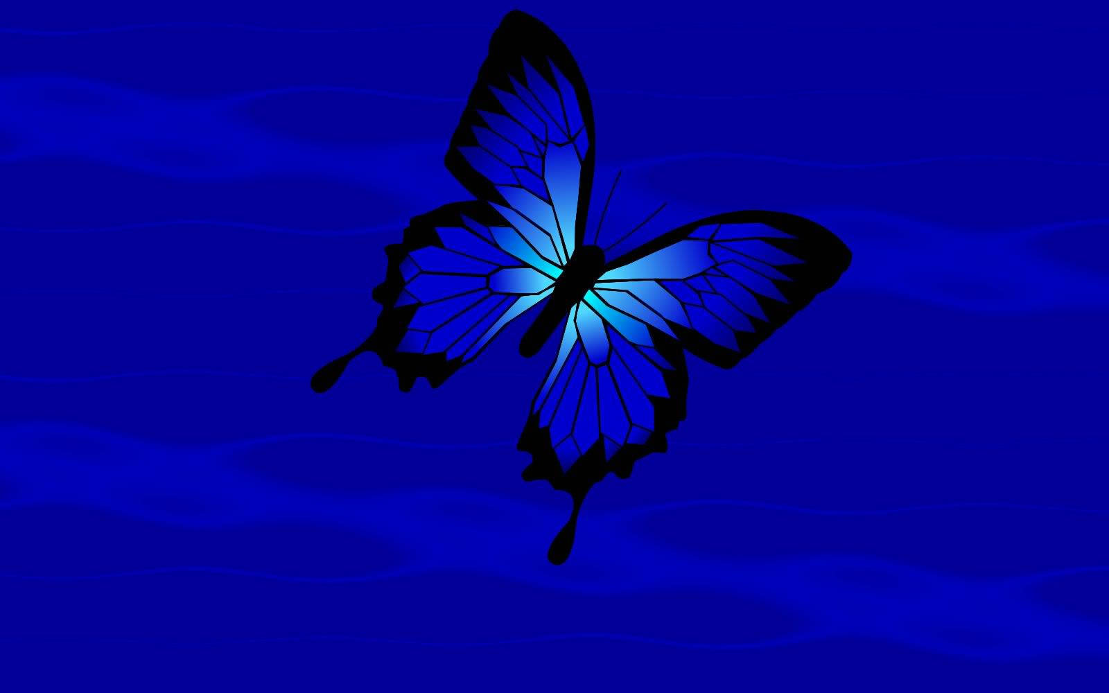 Blue Butterfly Aesthetic Artwork Wallpaper