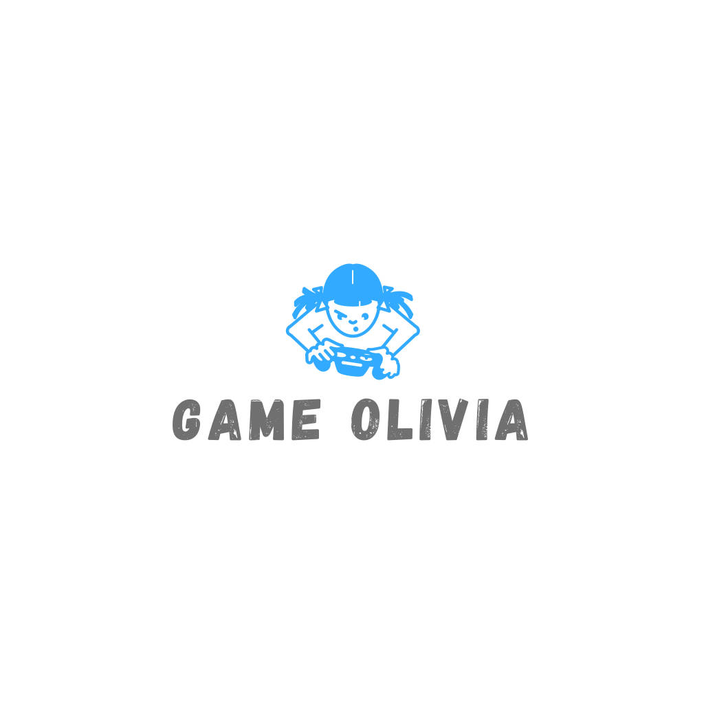 Blue Cartoon Girl Gamer Logo Wallpaper