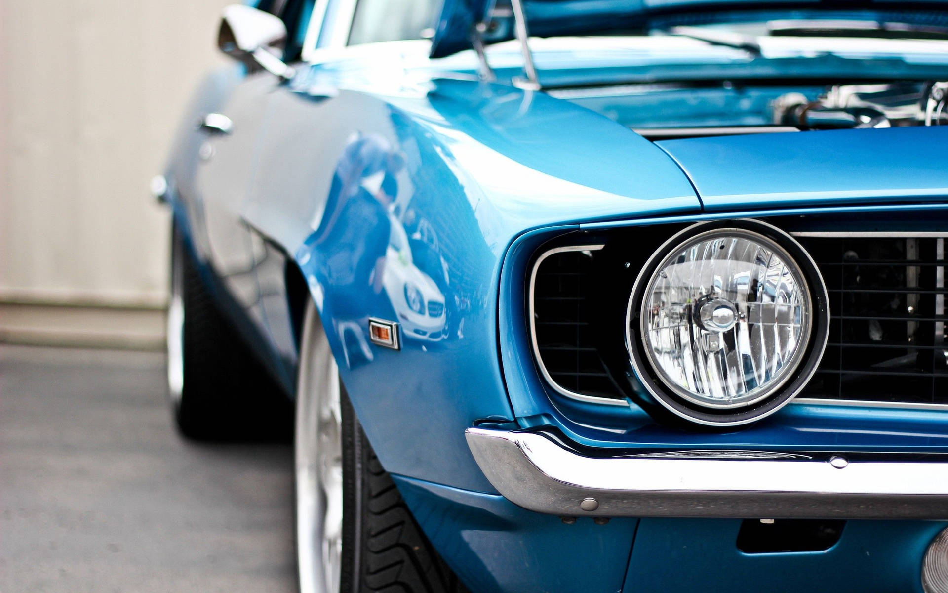 Blue Chevrolet Camaro Ss Muscle Car Wallpaper